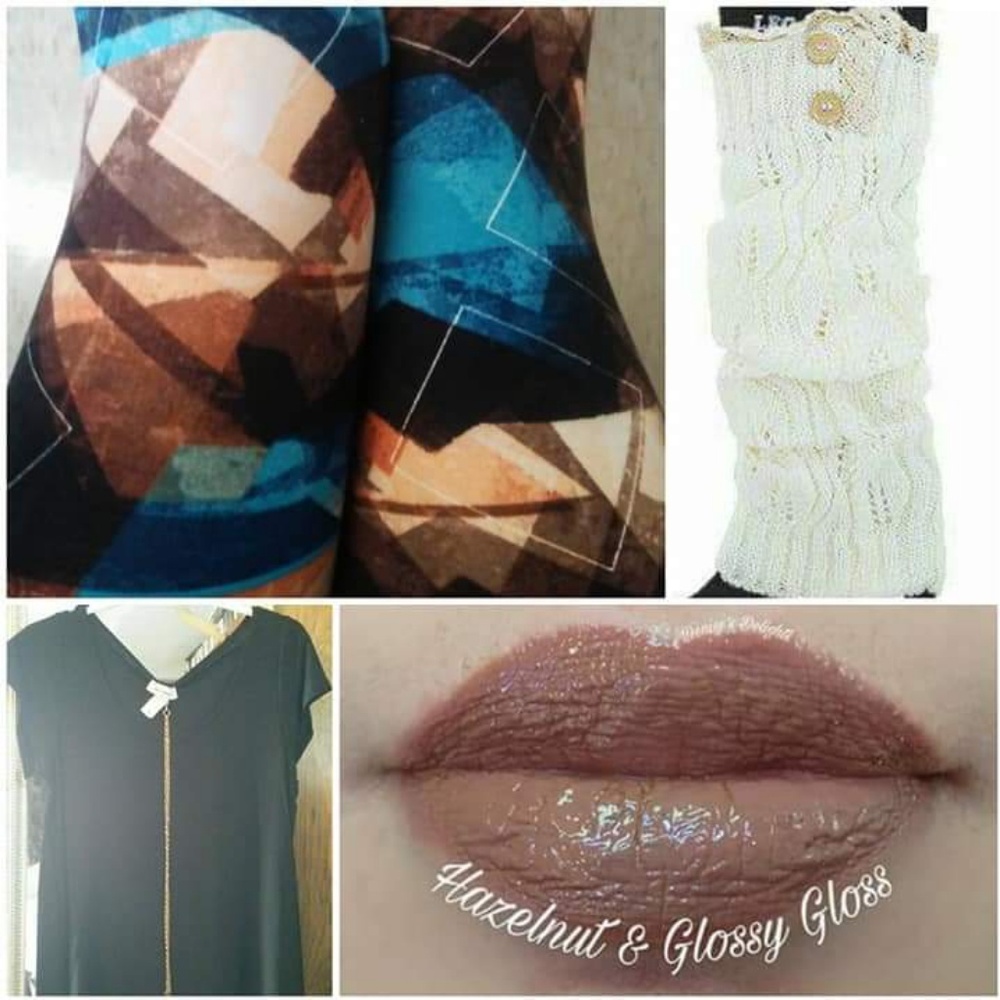 One Size Brown & Teal Abstract Leggings